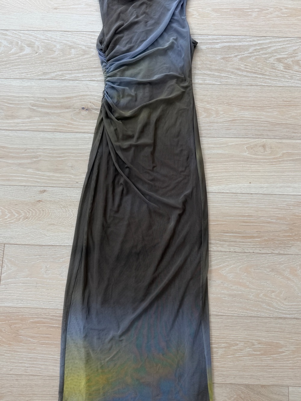 Elegant Ruched Sleeveless Maxi Dress - Size S